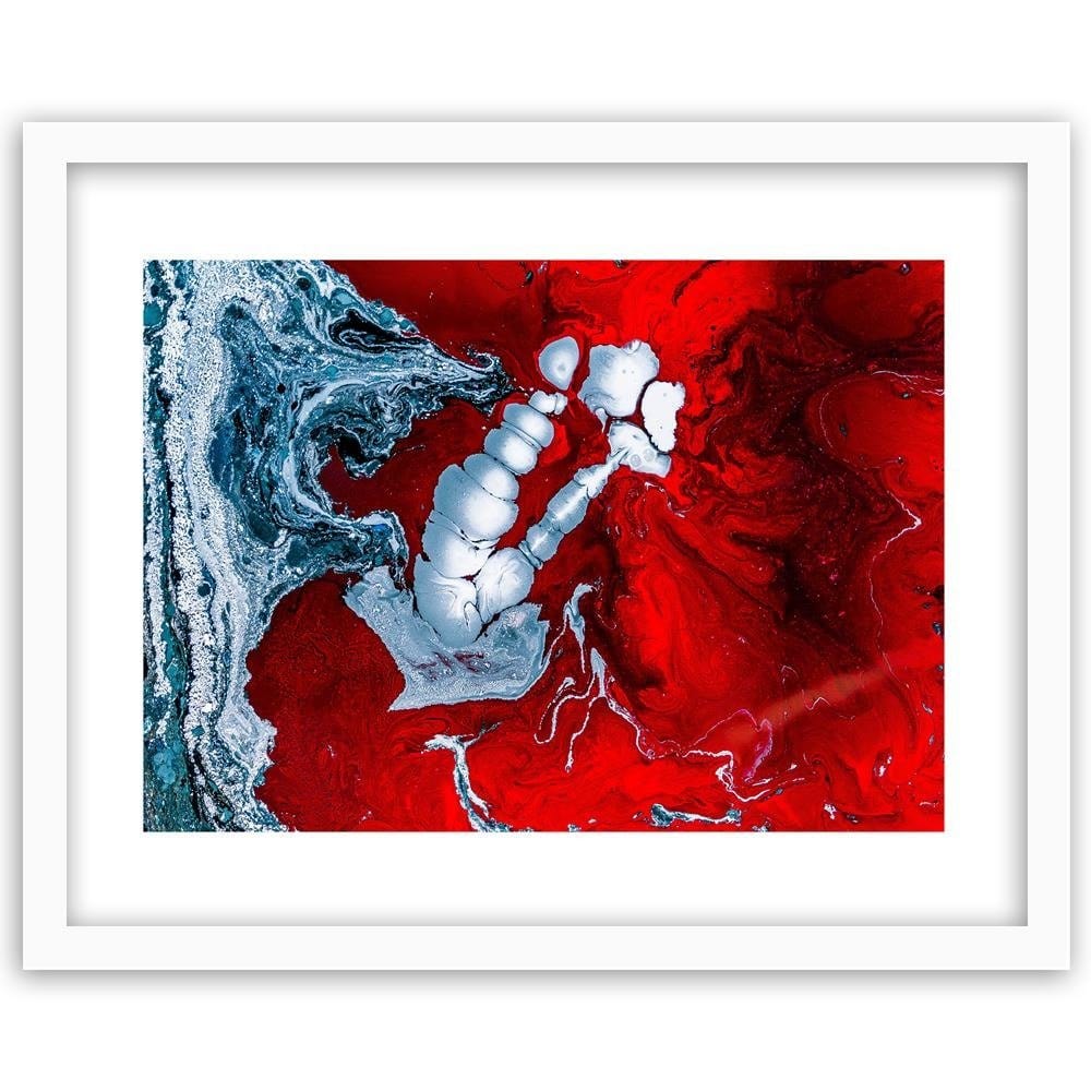 Glezna baltā rāmī - Red Abstraction Home Trends DECO