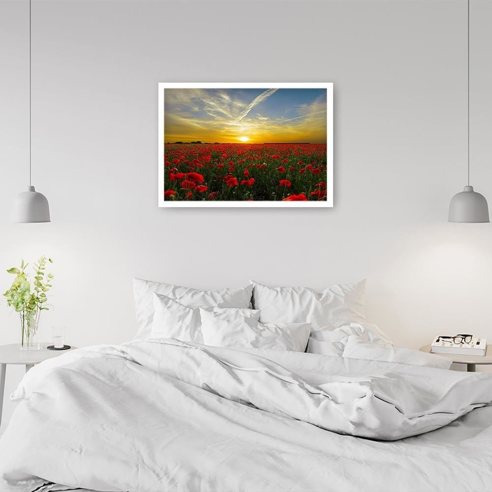 Glezna baltā rāmī - Red Poppy Flowers Home Trends DECO