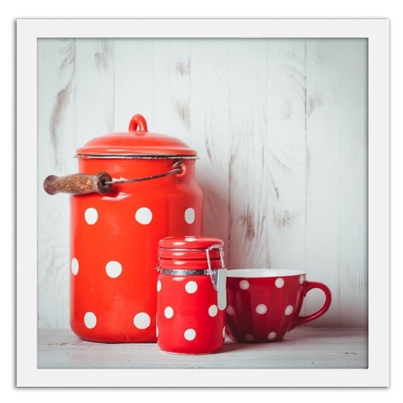 Glezna baltā rāmī - Red vessels Home Trends DECO