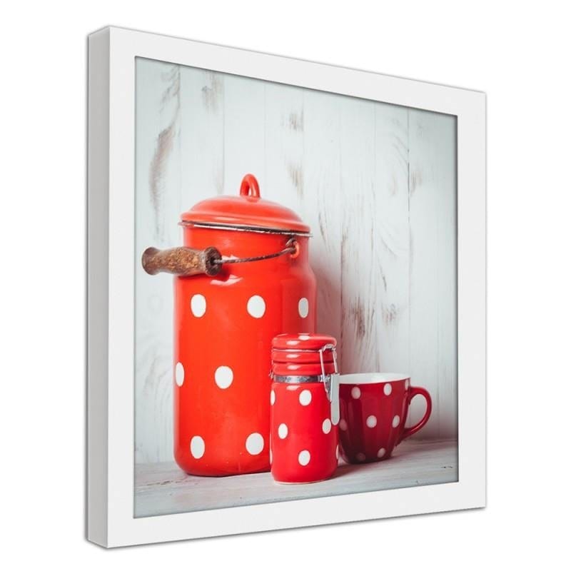 Glezna baltā rāmī - Red vessels Home Trends DECO
