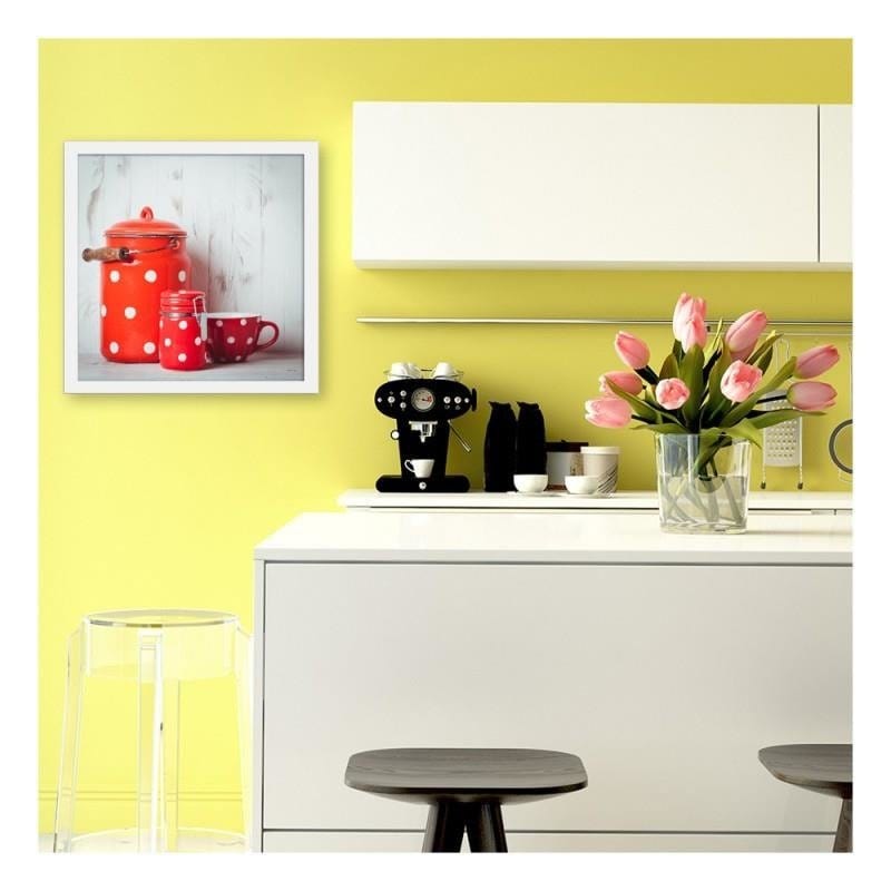 Glezna baltā rāmī - Red vessels Home Trends DECO