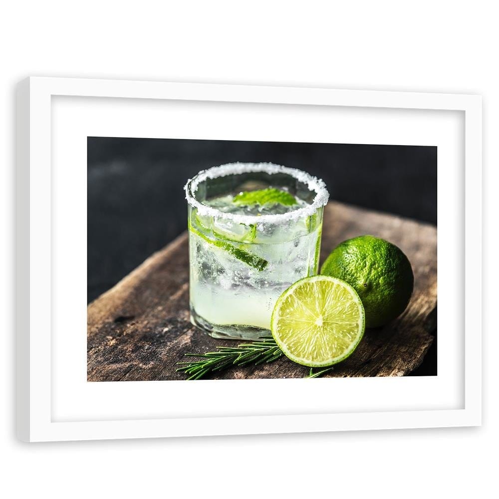Glezna baltā rāmī - Refreshing Drink With Lime Home Trends DECO