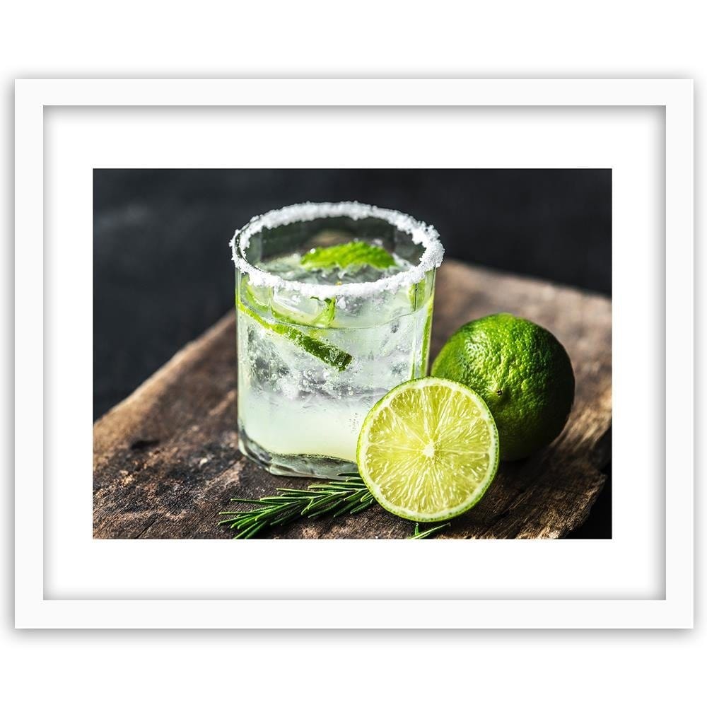 Glezna baltā rāmī - Refreshing Drink With Lime Home Trends DECO