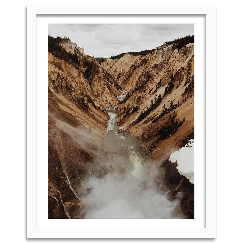 Glezna baltā rāmī - River In The Mountains Home Trends DECO