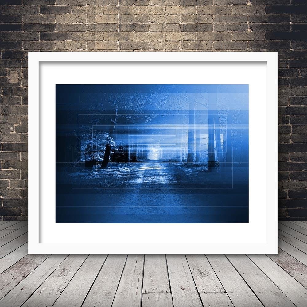 Glezna baltā rāmī - Road In The Forest 2 Home Trends DECO