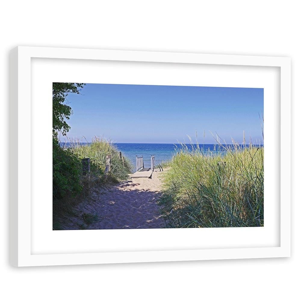 Glezna baltā rāmī - Road To The Sea Home Trends DECO