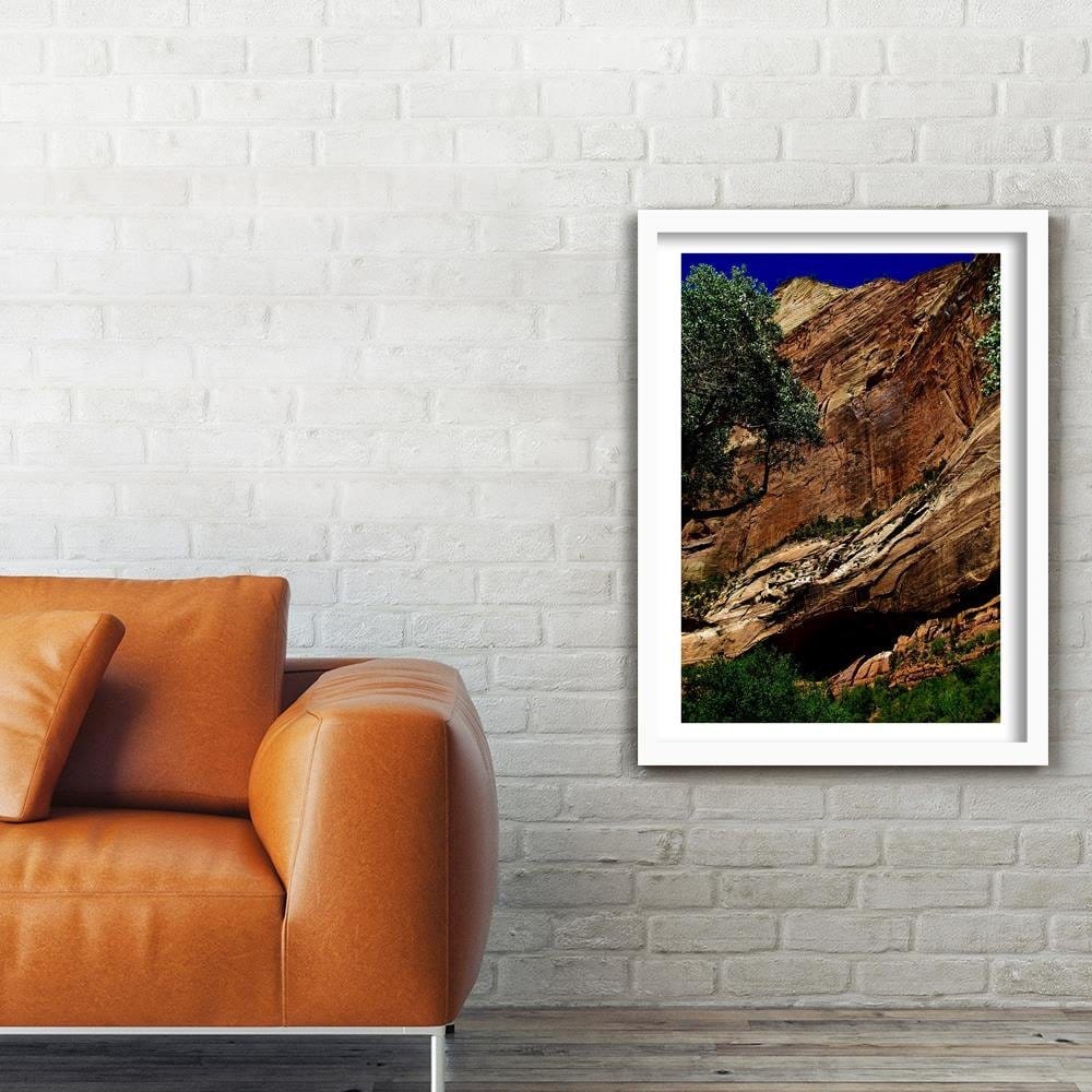 Glezna baltā rāmī - Rock Landscape Home Trends DECO