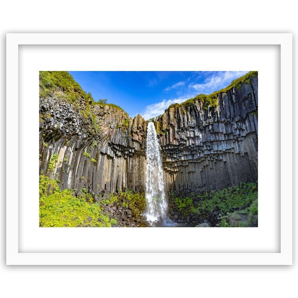 Glezna baltā rāmī - Rock Waterfall Home Trends DECO