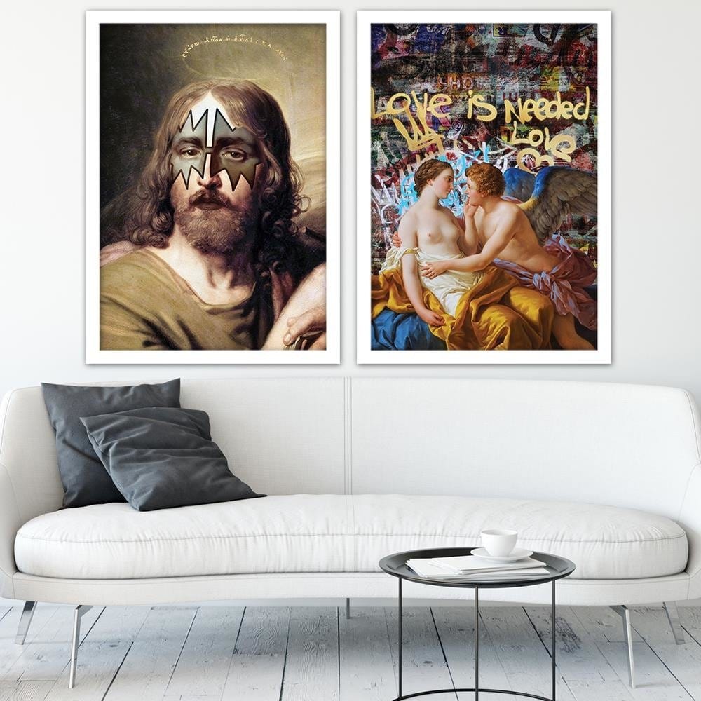 Glezna baltā rāmī - Rococo Artwork Image Home Trends DECO