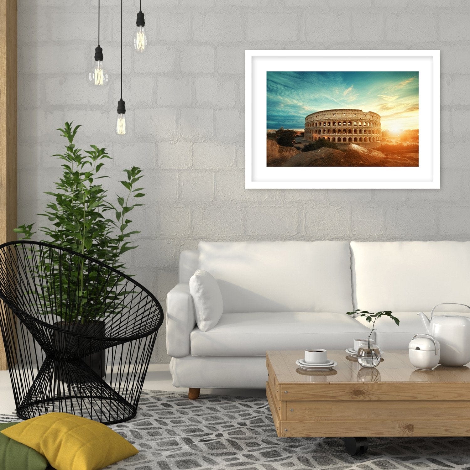 Glezna baltā rāmī - Roman Colosseum  Home Trends DECO