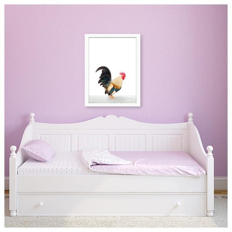 Glezna baltā rāmī - Rooster 2 Home Trends DECO