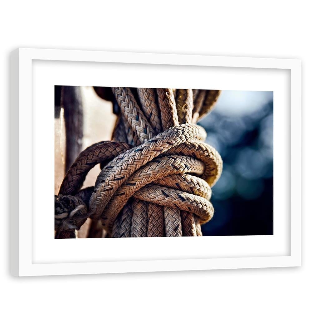 Glezna baltā rāmī - Rope Knot Home Trends DECO