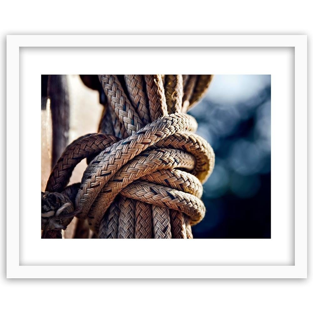 Glezna baltā rāmī - Rope Knot Home Trends DECO