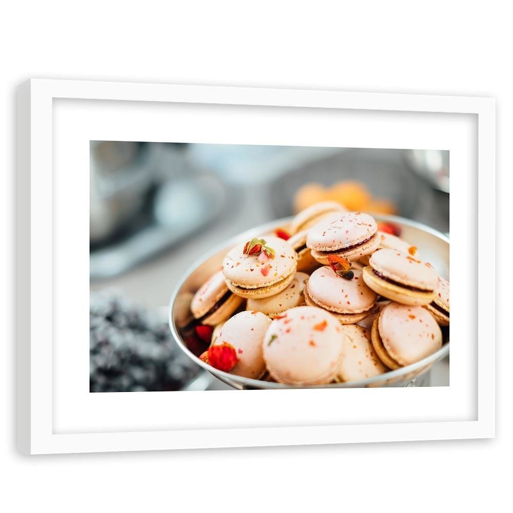 Glezna baltā rāmī - Rose Macaroons Home Trends DECO