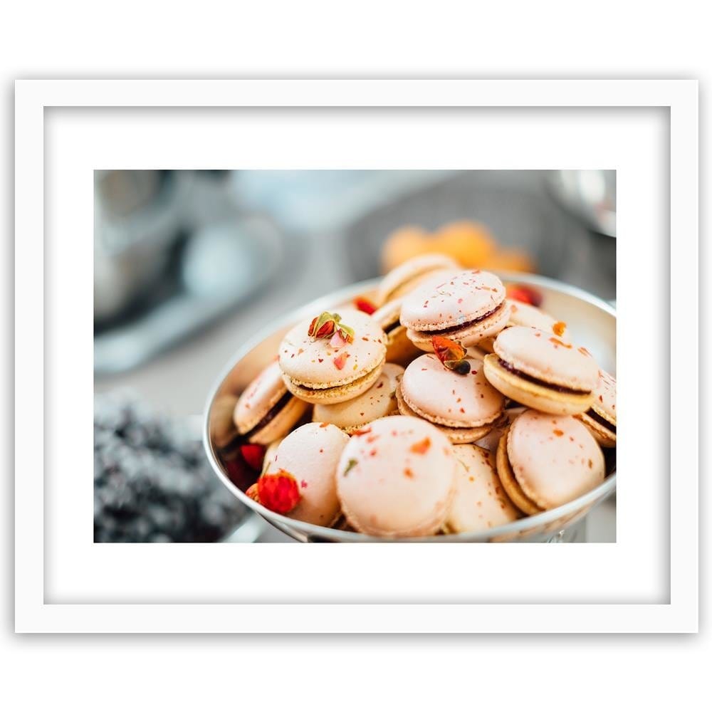 Glezna baltā rāmī - Rose Macaroons Home Trends DECO