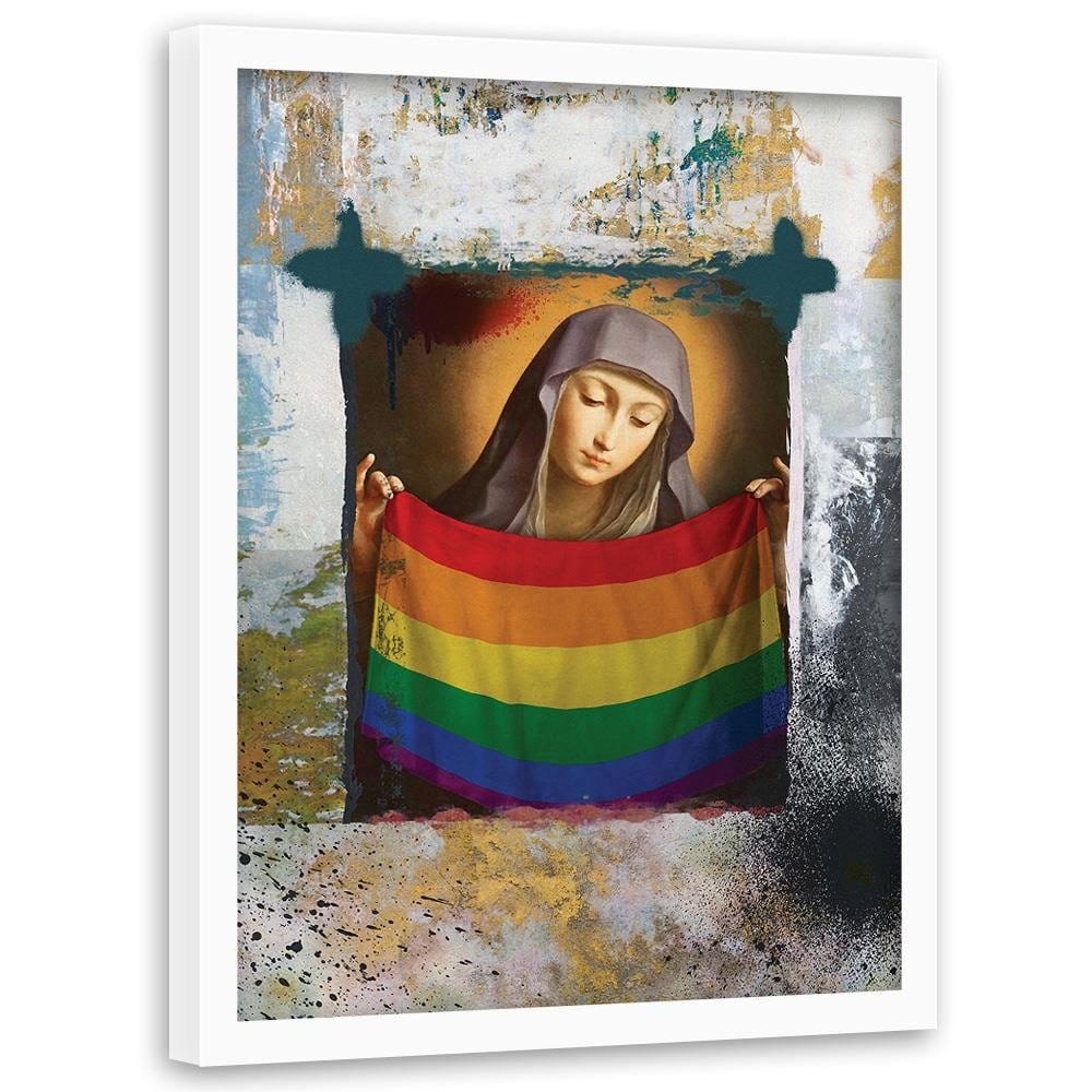 Glezna baltā rāmī - Saint Mary Image Lgbt Home Trends DECO
