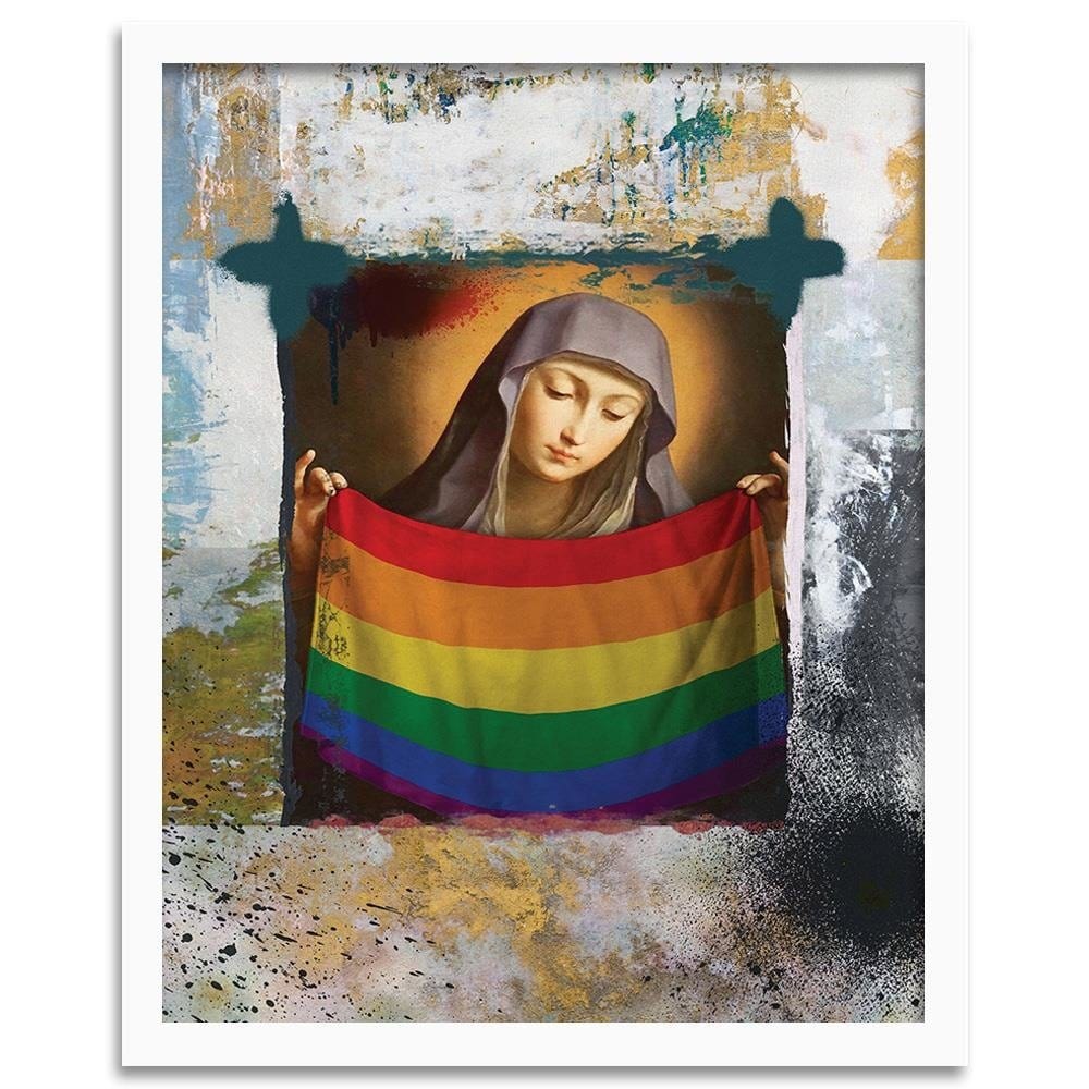 Glezna baltā rāmī - Saint Mary Image Lgbt Home Trends DECO