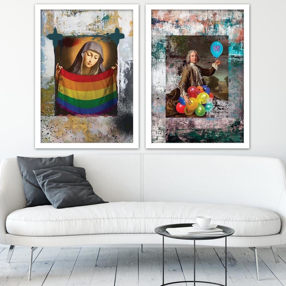 Glezna baltā rāmī - Saint Mary Image Lgbt Home Trends DECO