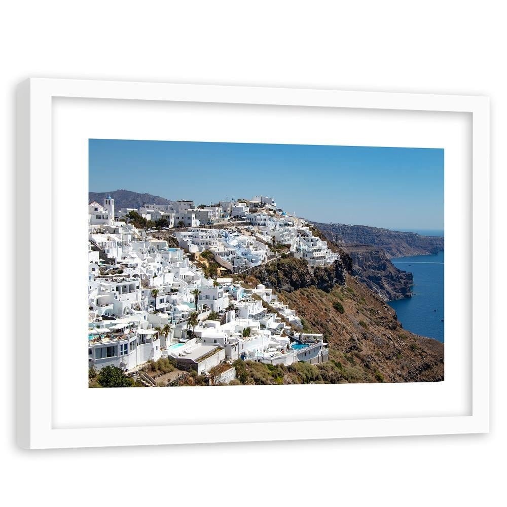 Glezna baltā rāmī - Santorini Home Trends DECO