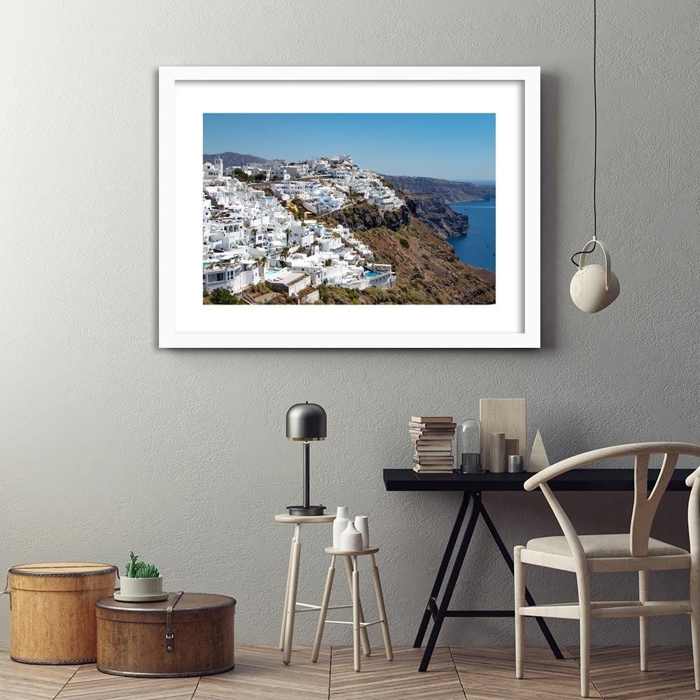 Glezna baltā rāmī - Santorini Home Trends DECO