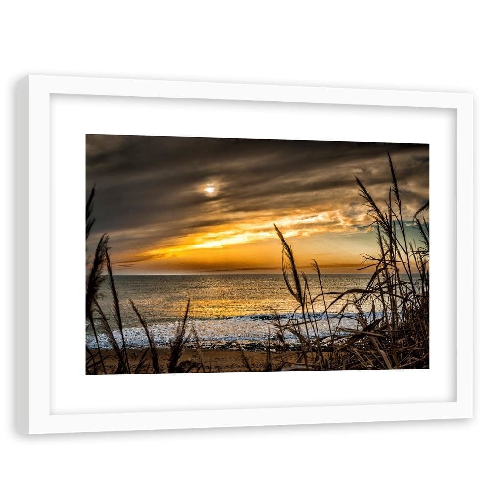 Glezna baltā rāmī - Sea Before The Storm Home Trends DECO