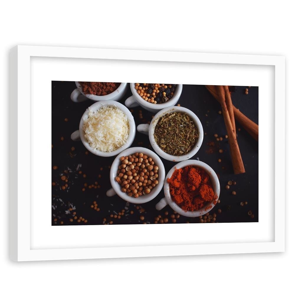 Glezna baltā rāmī - Set Of Spices Home Trends DECO