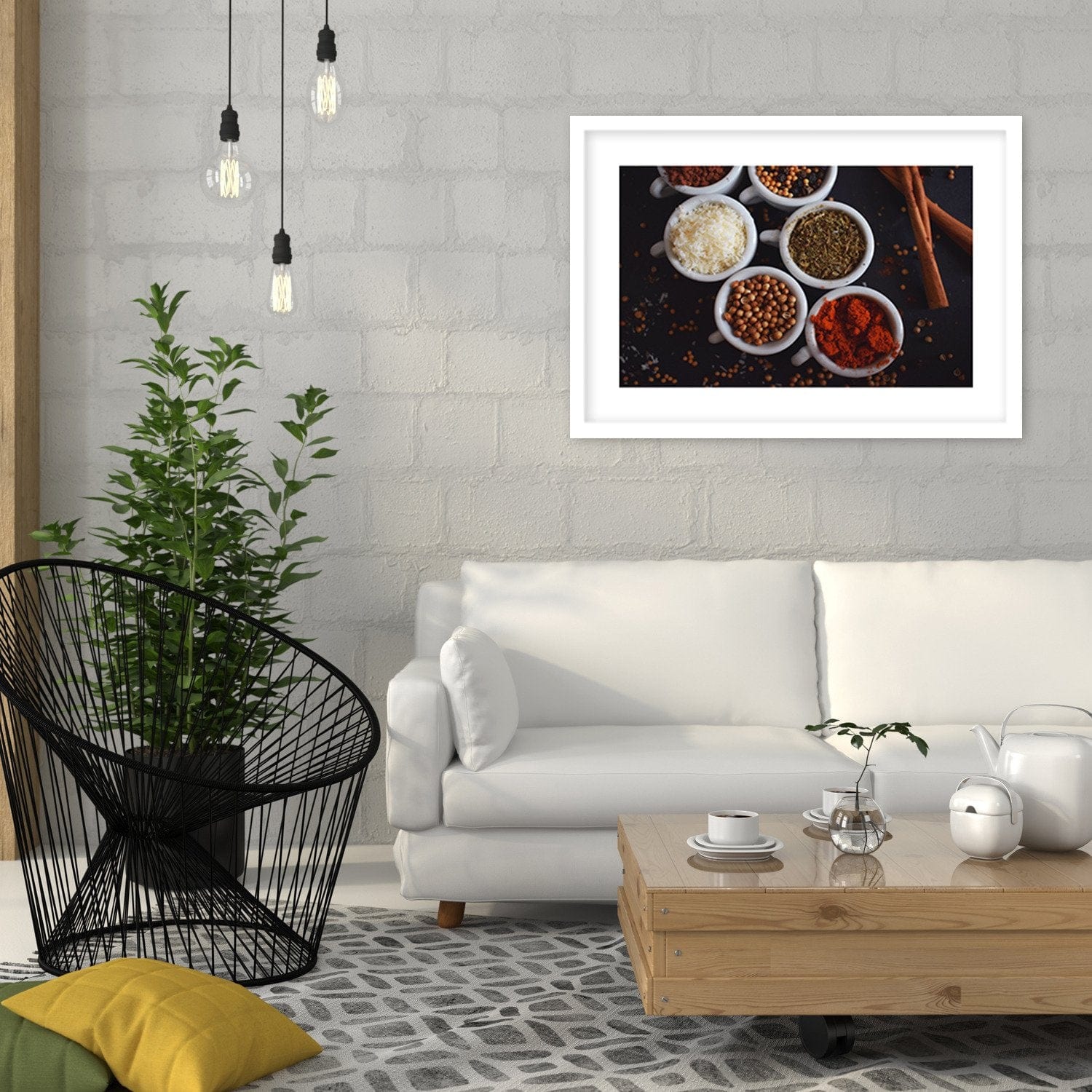 Glezna baltā rāmī - Set Of Spices Home Trends DECO