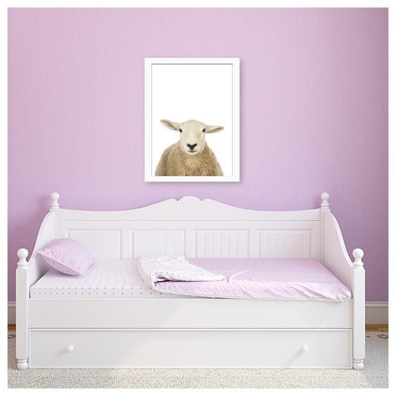 Glezna baltā rāmī - Sheep portrait Home Trends DECO