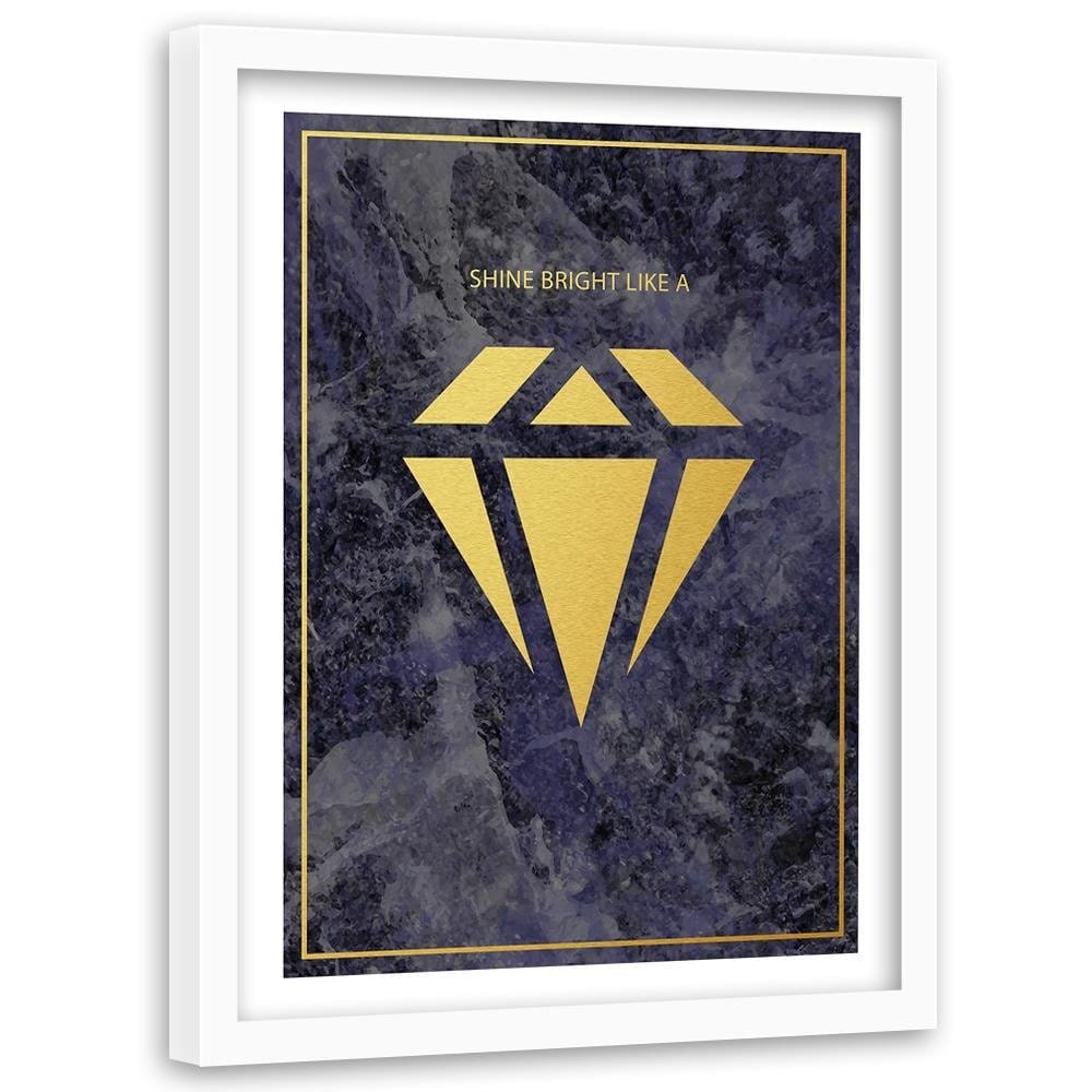 Glezna baltā rāmī - Shine Bright Like A Diamond Home Trends DECO