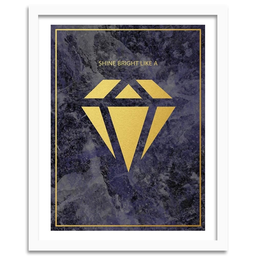 Glezna baltā rāmī - Shine Bright Like A Diamond Home Trends DECO