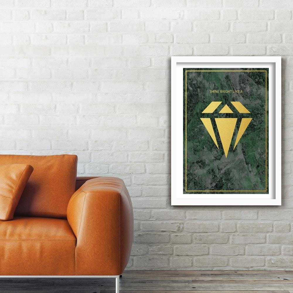 Glezna baltā rāmī - Shine Bright Like A Diamond Home Trends DECO