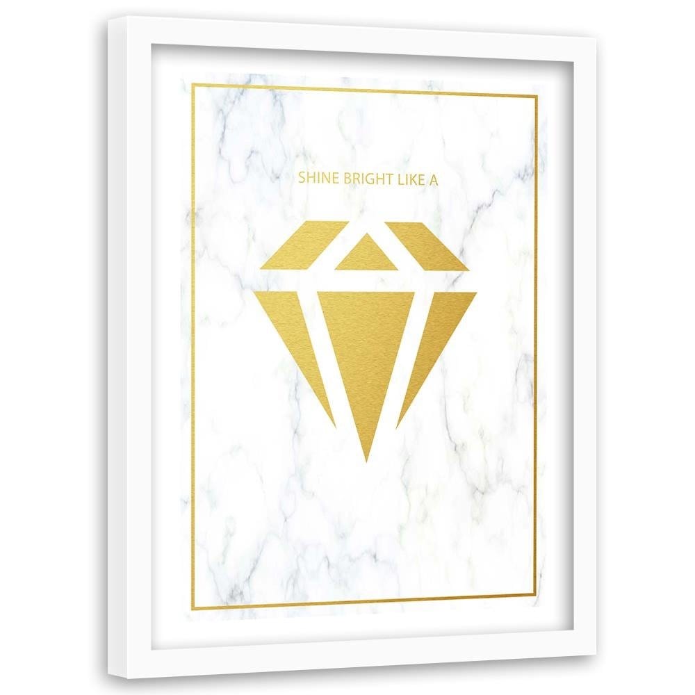 Glezna baltā rāmī - Shine Bright Like A Diamond Home Trends DECO