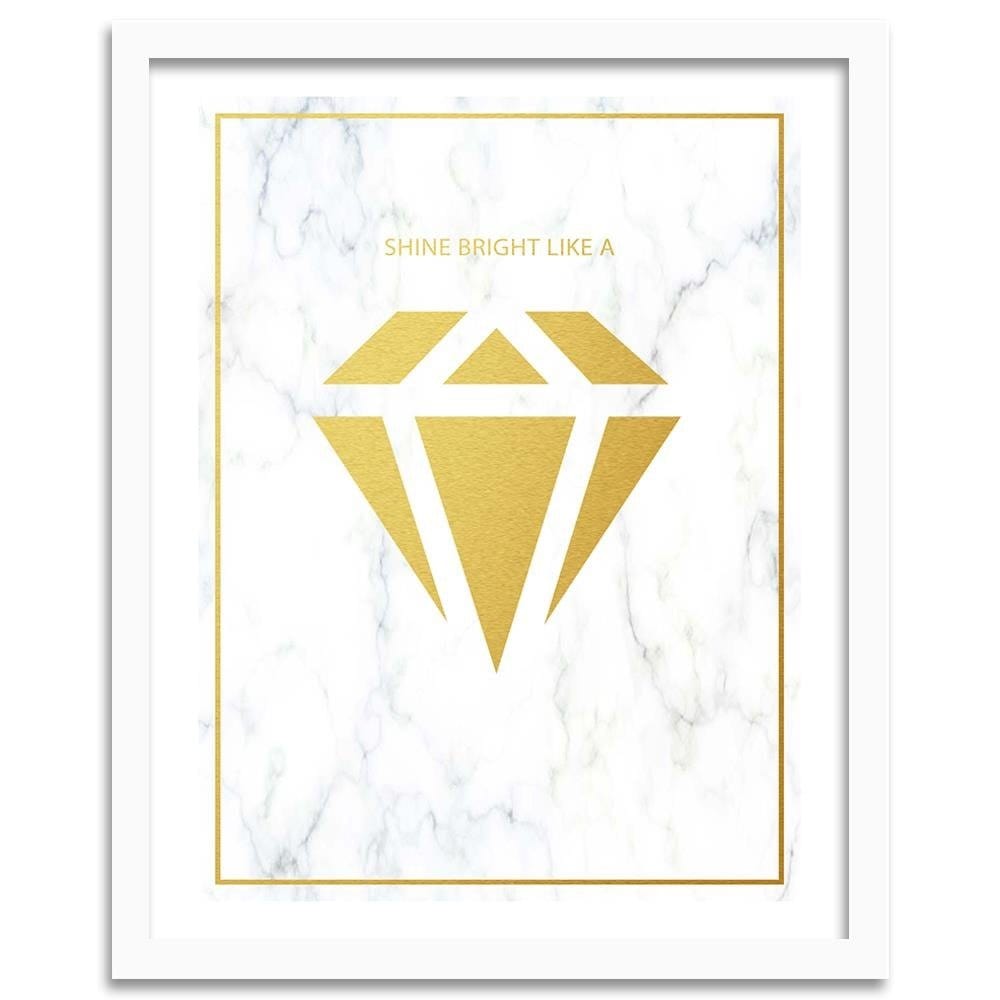 Glezna baltā rāmī - Shine Bright Like A Diamond Home Trends DECO