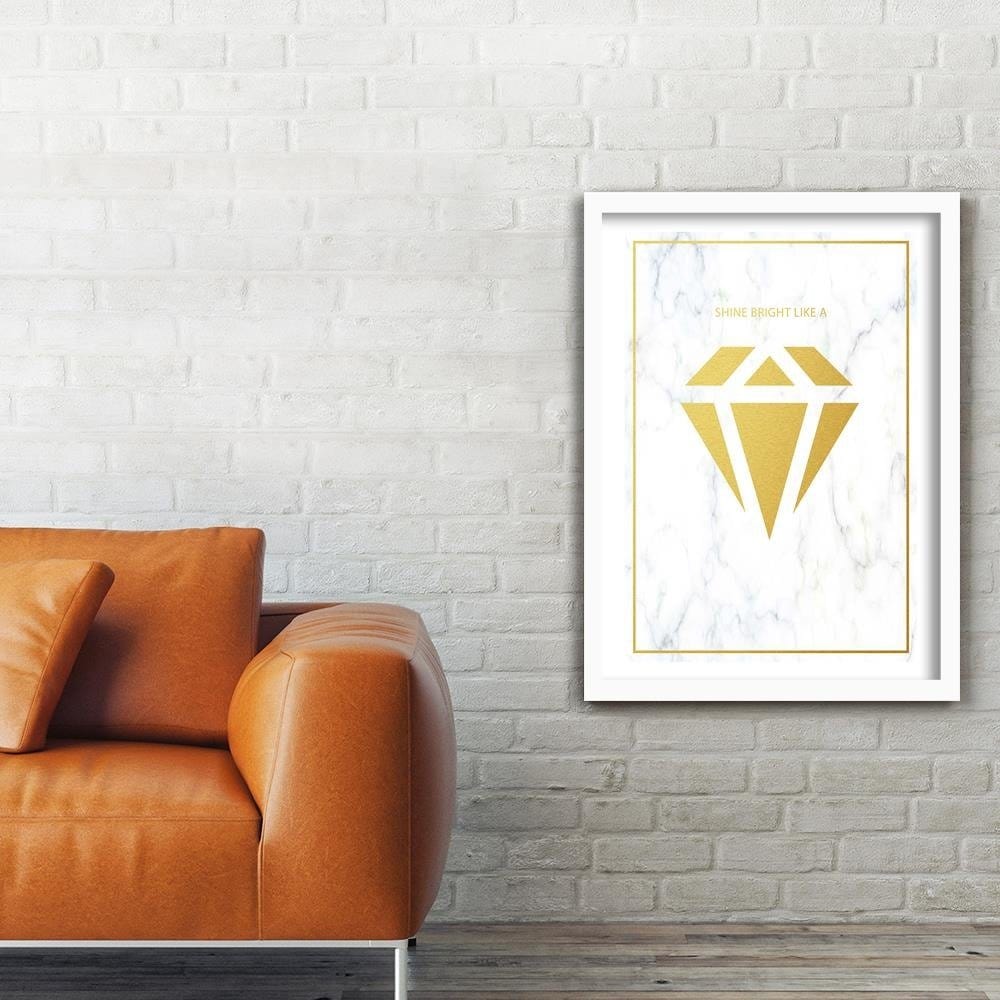 Glezna baltā rāmī - Shine Bright Like A Diamond Home Trends DECO