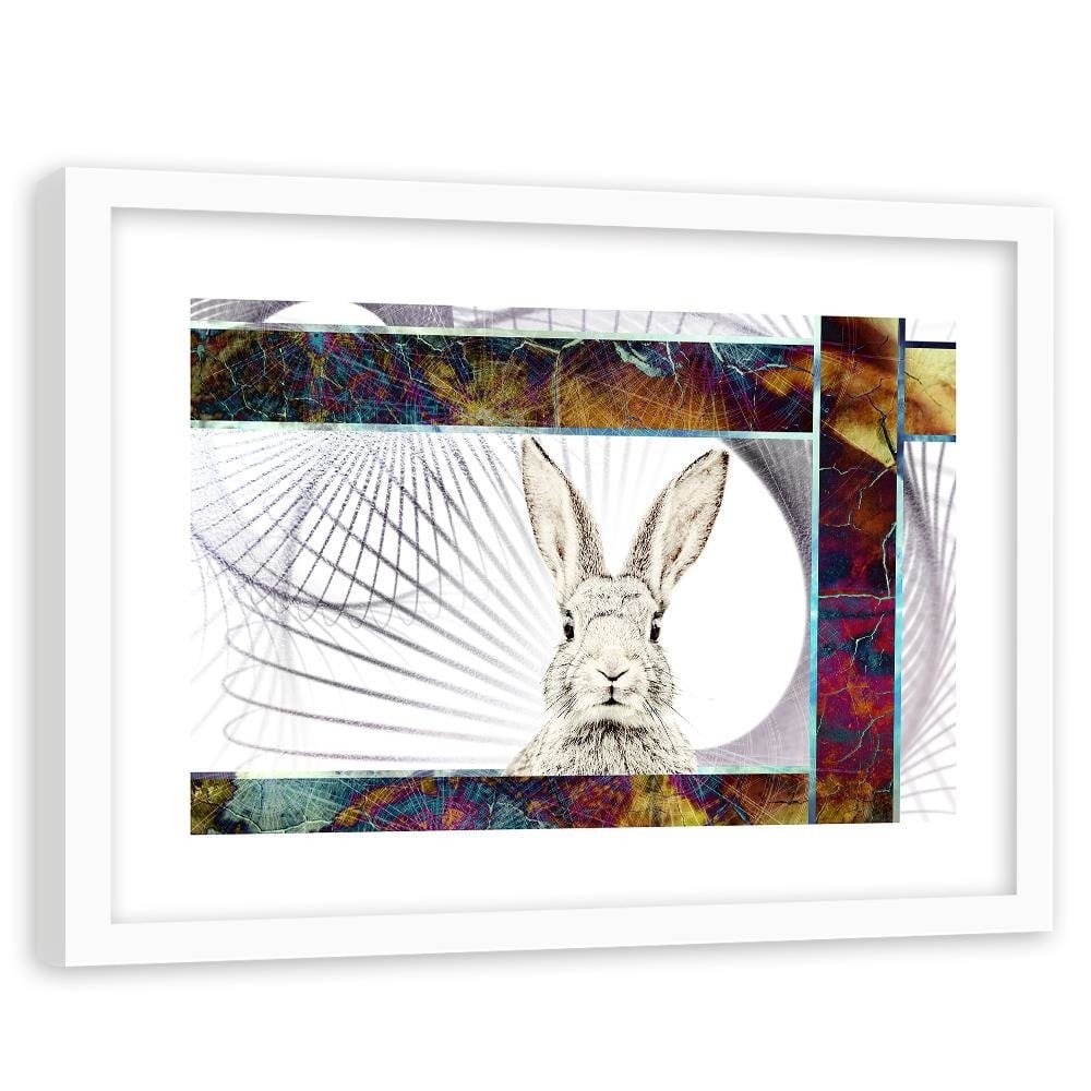 Glezna baltā rāmī - Shy Rabbit Home Trends DECO