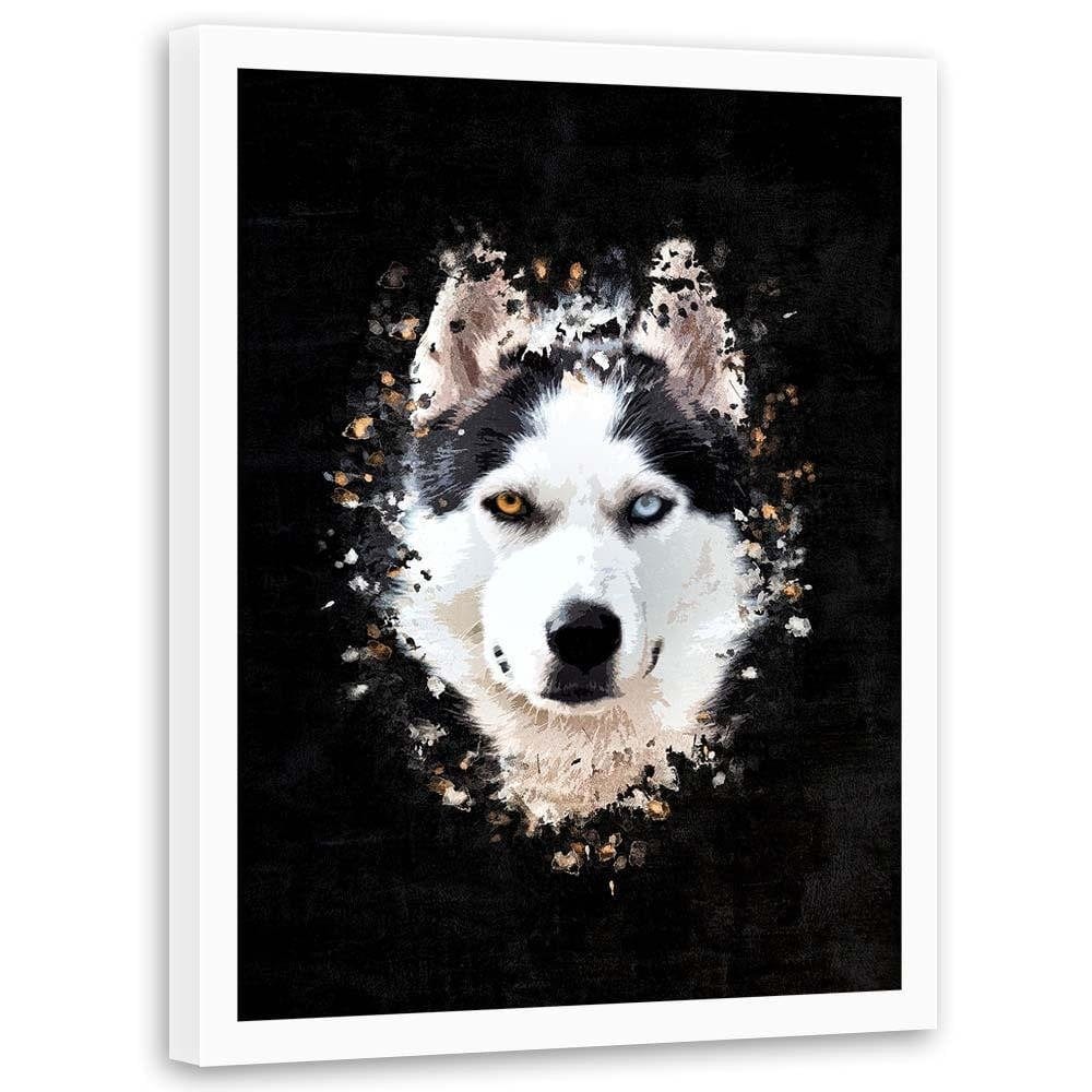 Glezna baltā rāmī - Siberian Husky Home Trends DECO