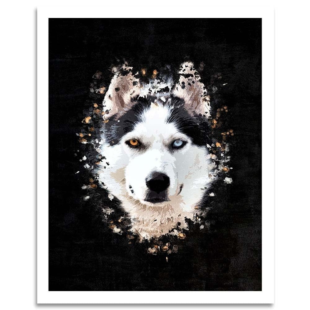 Glezna baltā rāmī - Siberian Husky Home Trends DECO