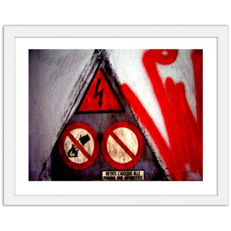 Glezna baltā rāmī - Sign of prohibition Home Trends DECO