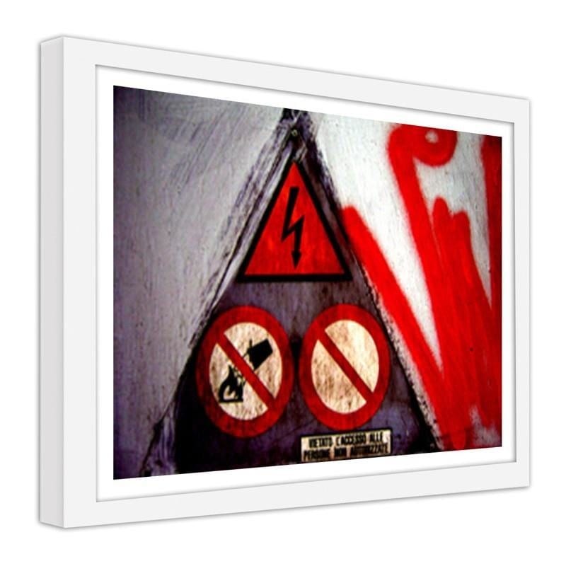 Glezna baltā rāmī - Sign of prohibition Home Trends DECO