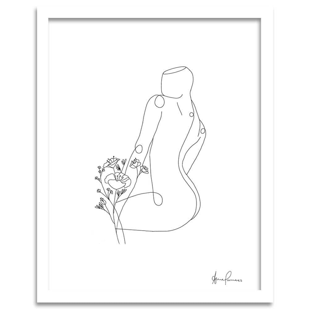 Glezna baltā rāmī - Silhouette Of A Woman Home Trends DECO