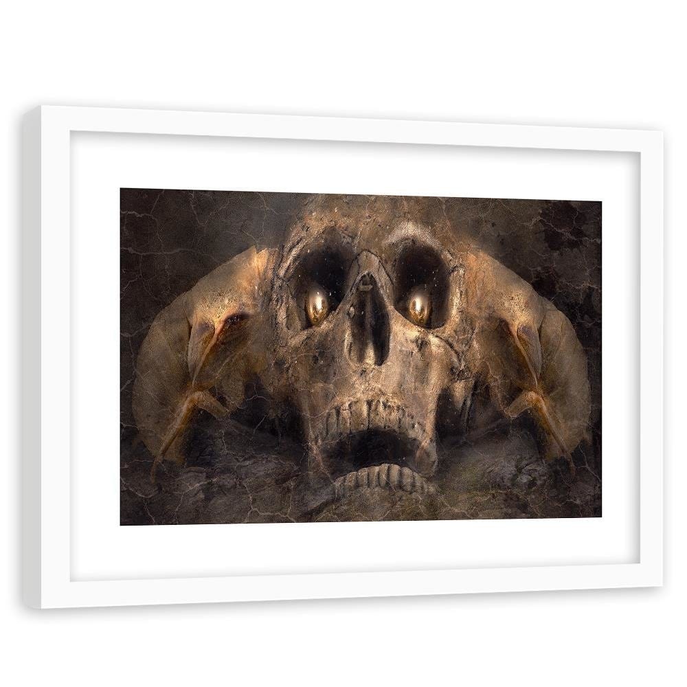 Glezna baltā rāmī - Skull Fantasy Home Trends DECO