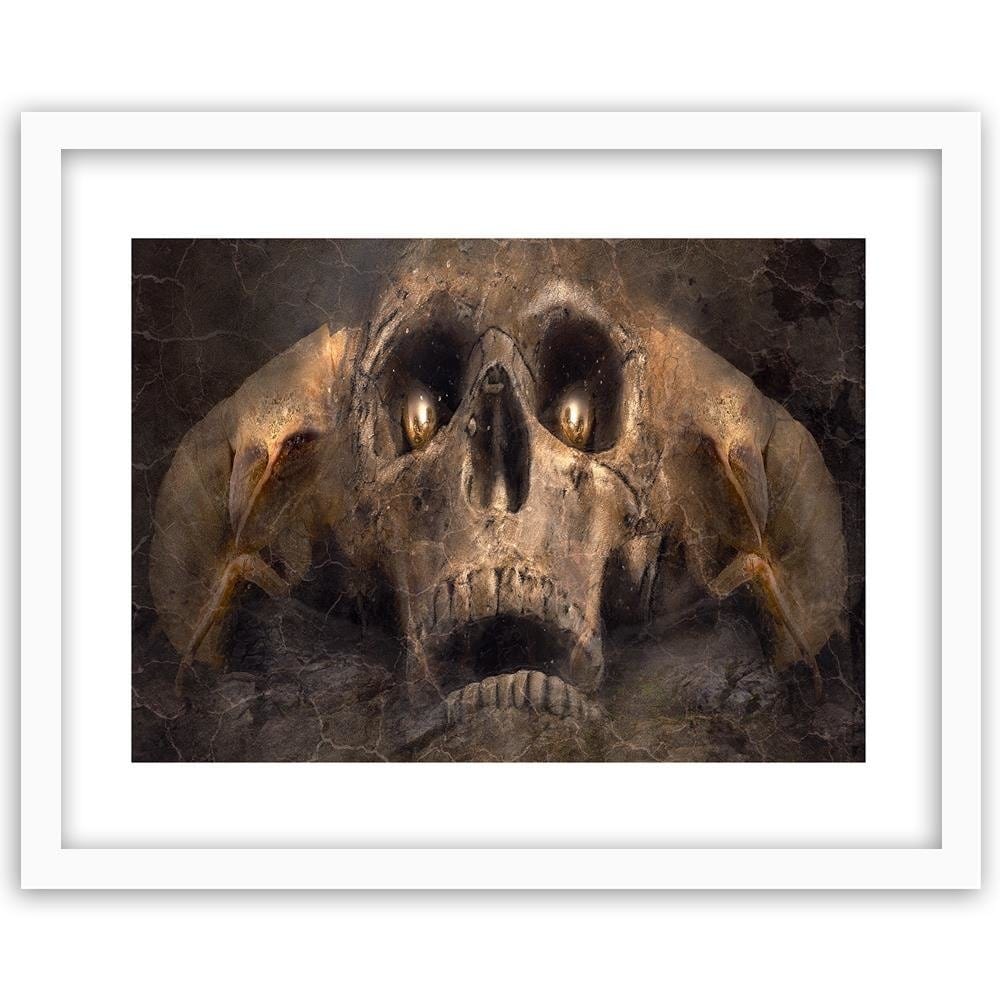 Glezna baltā rāmī - Skull Fantasy Home Trends DECO