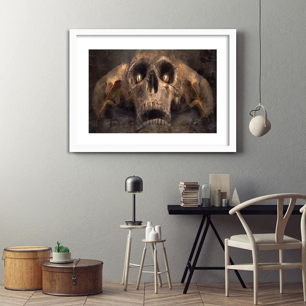 Glezna baltā rāmī - Skull Fantasy Home Trends DECO