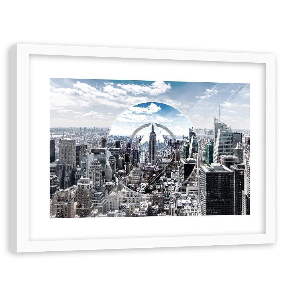 Glezna baltā rāmī - Skyscrapers 1 Home Trends DECO