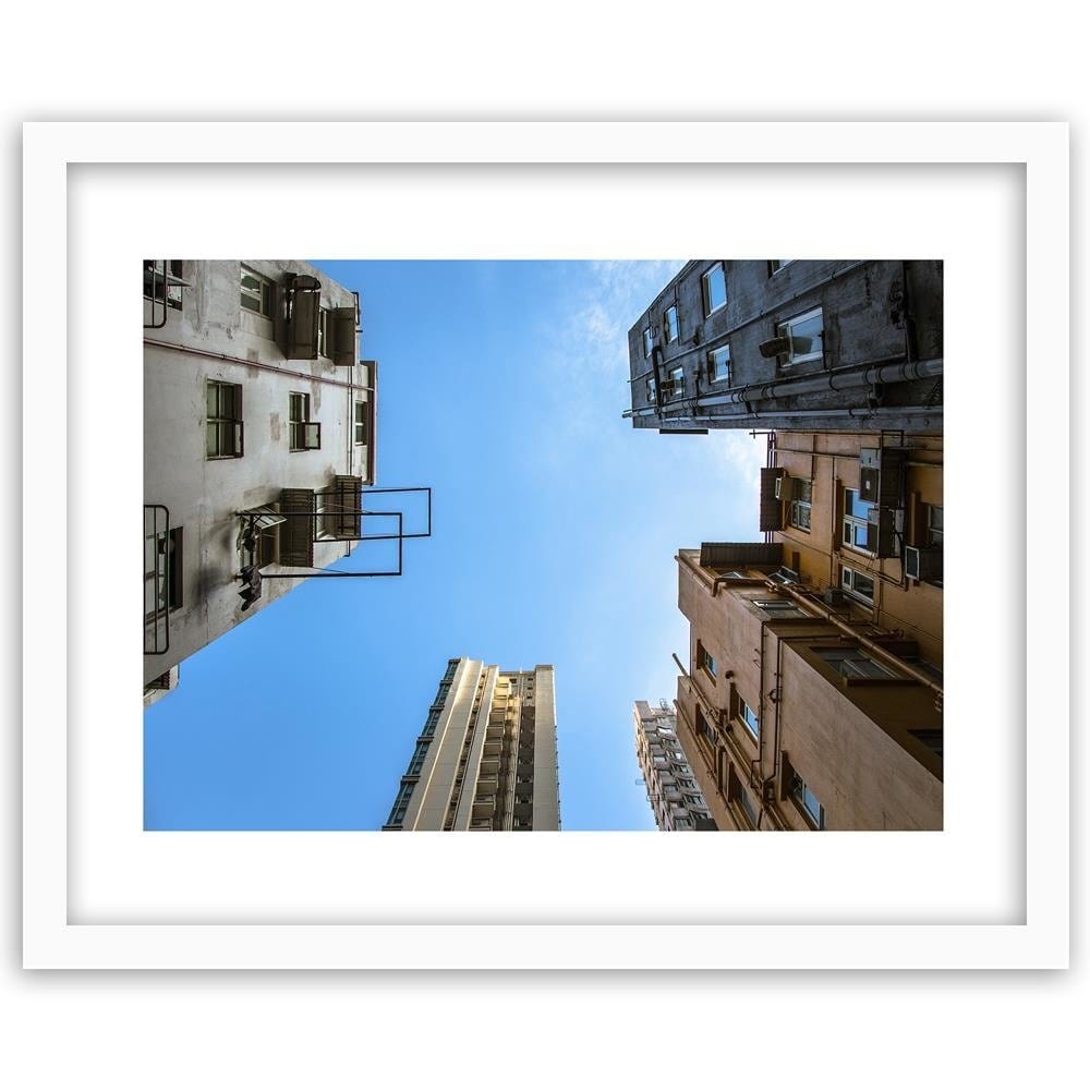 Glezna baltā rāmī - Skyscrapers From Below Home Trends DECO