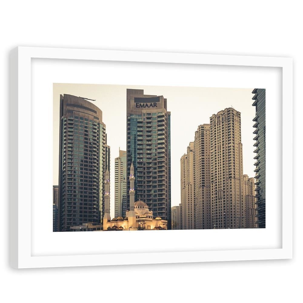 Glezna baltā rāmī - Skyscrapers In Dubai Home Trends DECO