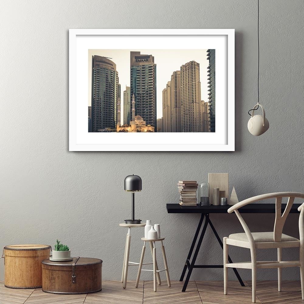 Glezna baltā rāmī - Skyscrapers In Dubai Home Trends DECO