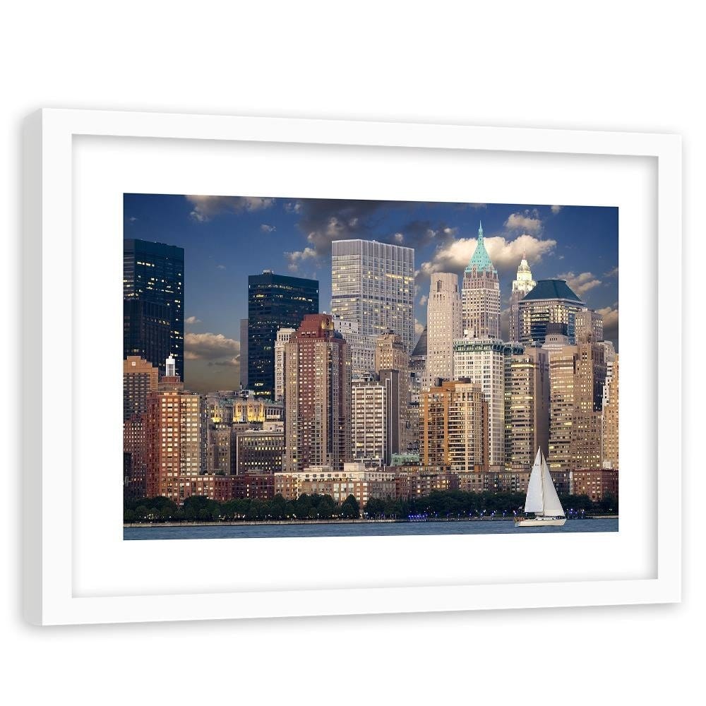 Glezna baltā rāmī - Skyscrapers Of New York Home Trends DECO