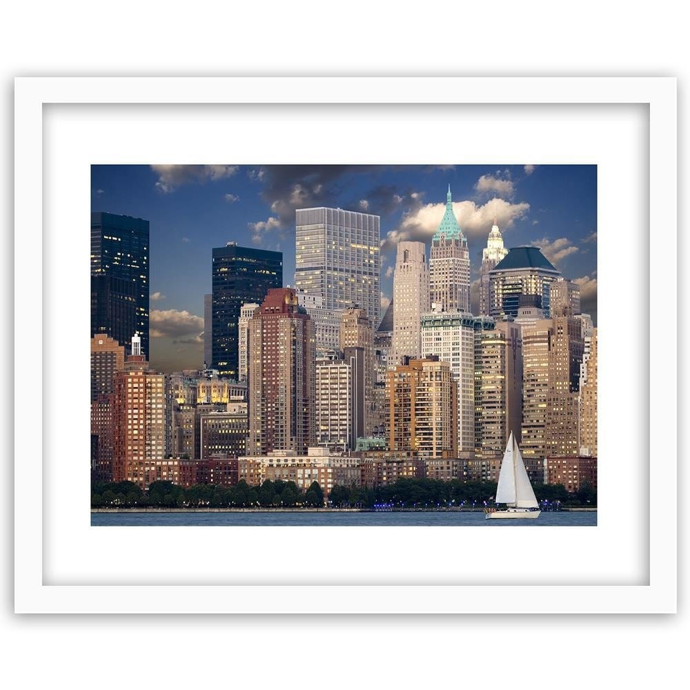 Glezna baltā rāmī - Skyscrapers Of New York Home Trends DECO