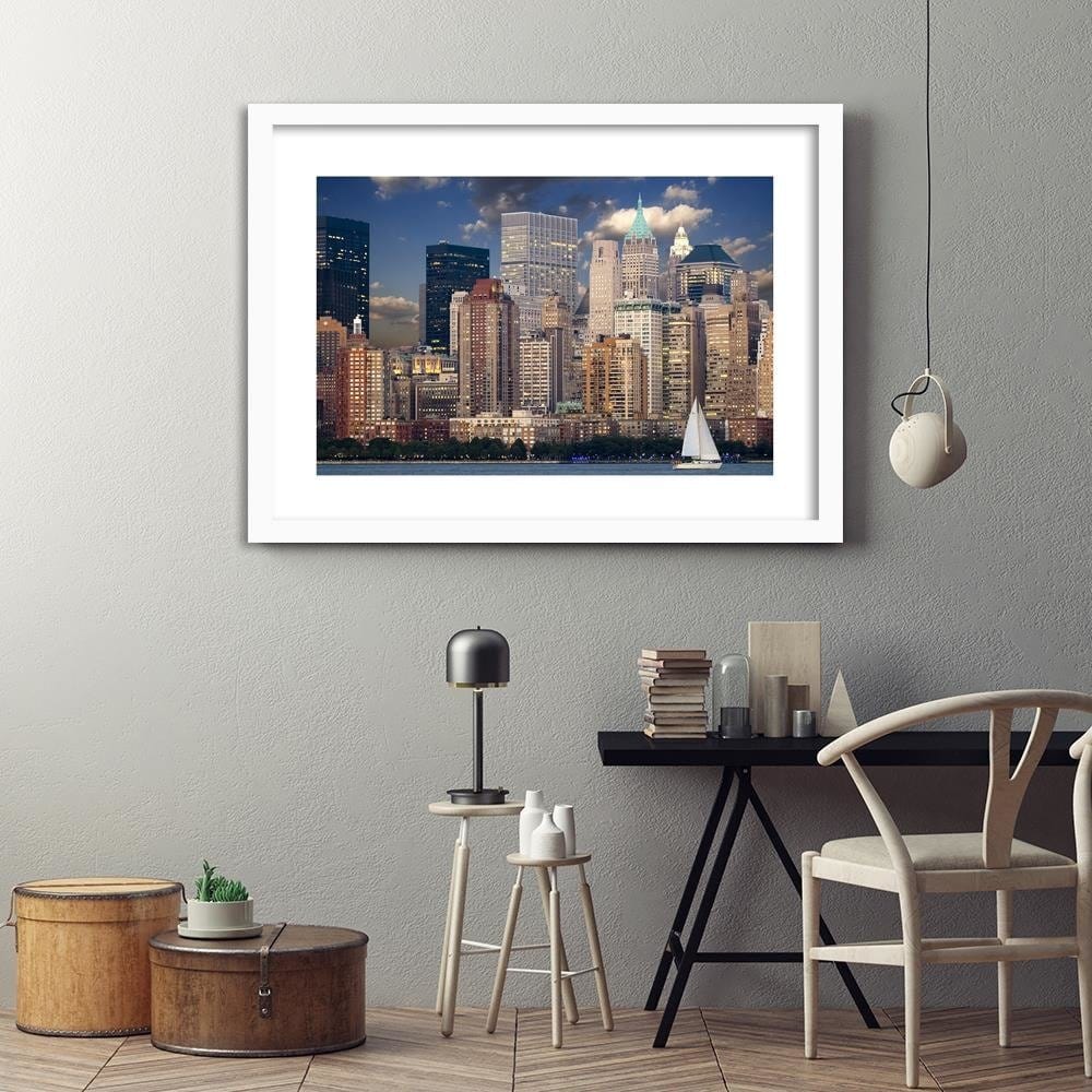 Glezna baltā rāmī - Skyscrapers Of New York Home Trends DECO